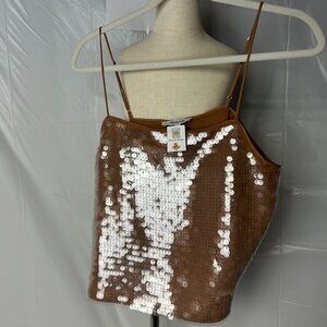 Madewell M Nude Sequin Crop Tank Top